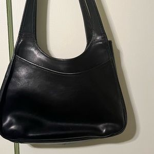 vintage black leather Coach ergo shopper hobo